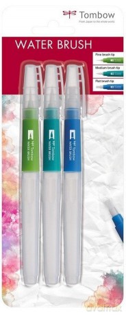 Pędzel wodny Water Brush różne końcówki 3 szt