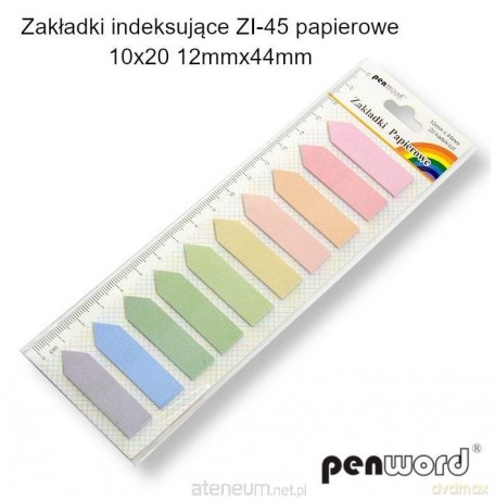 Zakładki indeksujące 12x44mm 10x20 szt papierowe