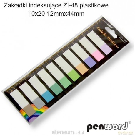 Zakładki indeksujące 12x44mm 10x20 szt plastikowe