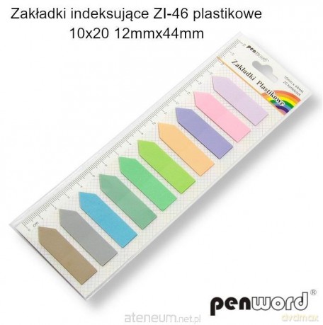 Zakładki indeksujące 12x44mm 10x20 szt plastikowe