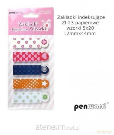 Zakładki indeksujące 12x44mm 5x20 szt wzorki