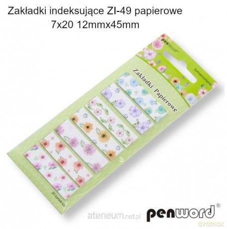 Zakładki indeksujące 12x45mm 7x20 szt papierowe