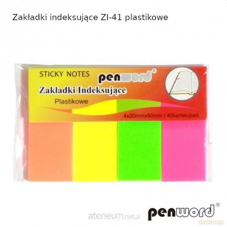 Zakładki indeksujące 20x50mm 4x40 szt plastikowe