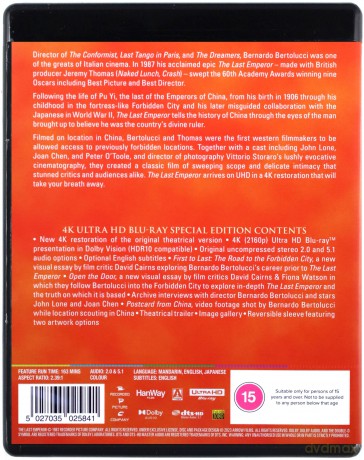 The Last Emperor (Ostatni cesarz) [Blu-Ray 4K]