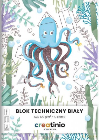 Blok techniczny biały A3/10K Creatinio (10 szt)