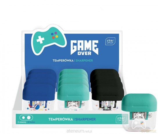 Temperówka podwójna z pojemnikiem Game Over (12 szt)