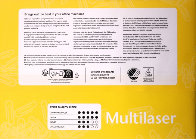Papier ksero Multilaser 80 uniwersalny A4 klasa C 500 ark