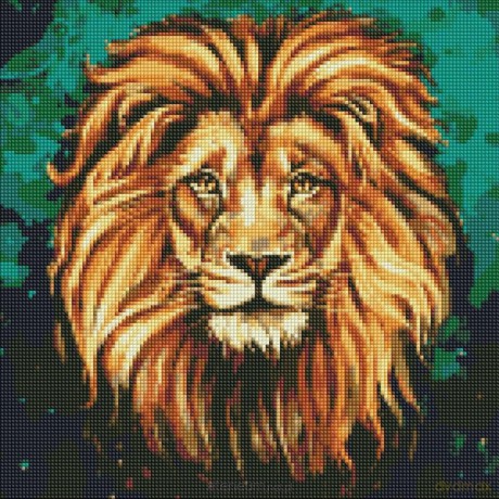Diamentowa mozaika - Luksusowy lew 40x40cm
