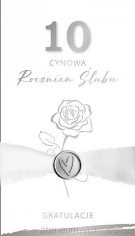 Karnet Rocznica Ślubu 10 - cynowa