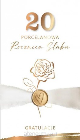 Karnet Rocznica Ślubu 20 - porcelanowa