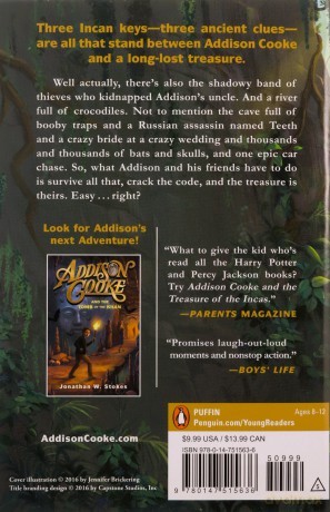 Addison Cooke and the Treasure of the Incas: 1 - Jonathan W. Stokes [KSIĄŻKA]
