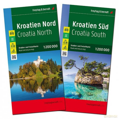 Croatia North and South Map Pack 1:200,000: 2 Blätter und Infoguide in Kunststoff-Hülle [KSIĄŻKA]