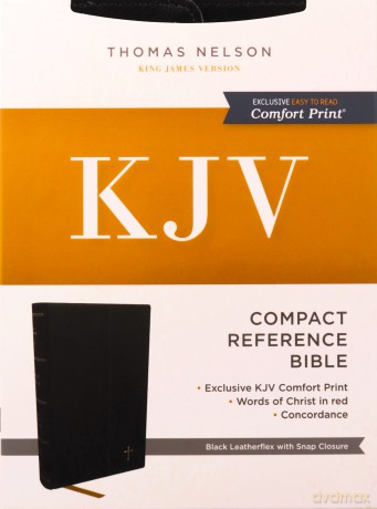 KJV Holy Bible, Compact Reference Bible, Leatherflex, Black with flap, 53,000 Cross-References, Red Letter, Comfort Print: Holy Bible, King James Version [KSIĄŻKA]