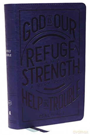 KJV, Personal Size Reference Bible, Verse Art Cover Collection, Leathersoft, Blue, Red Letter, Thumb Indexed, Comfort Print: Holy Bible, King James Version [KSIĄŻKA]