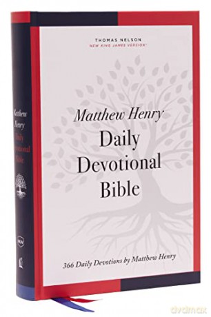 NKJV, Matthew Henry Daily Devotional Bible, Hardcover, Red Letter, Comfort Print: 366 Daily Devotions by Matthew Henry [KSIĄŻKA]