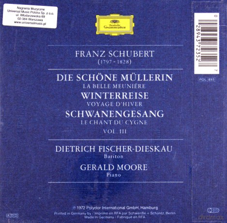 Ficcher-Diskau,Moore: Schubert:Lieder Vol. Iii [3CD]