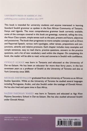 Swahili Grammar for Introductory and Intermediate Levels: Sarufi Ya Kiswahili Cha Ngazi Ya Kwanza Na Kati - Oswald Almasi [KSIĄŻKA]