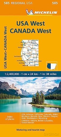 Western USA, Western Canada - Michelin Regional Map 585 - Michelin [KSIĄŻKA]