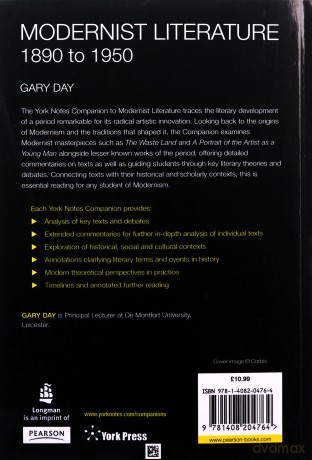 York Notes Companions: Modernist Literature:1890-1950 - Gary Day [KSIĄŻKA]