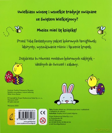 Kolorowa Wielkanoc z Naklejkami - Protasewicz Ewelina [KSIĄŻKA]