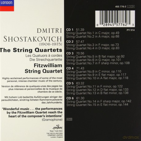 Fitzwilliam String Quartet /6 Cd/: Shostakovich String Quartets [6CD]