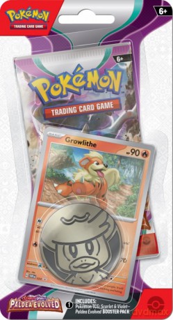 Pokemon Paldea Evolved - Checklane Blister Growlithe [KARTY]