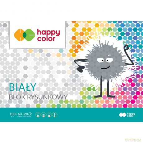 Blok rysunkowy biały A3 100g Happy Color pakiet 10 sztuk