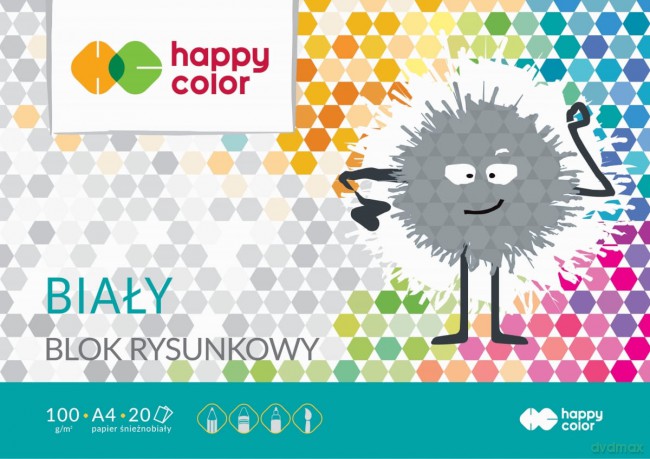 Blok rysunkowy biały A4 100g Happy Color pakiet 20 sztuk