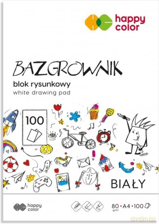 Blok rysunkowy biały A4 Bazgrownik 80g Happy Color pakiet 5 sztuk