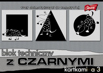 Blok techniczny A3 10k z czarnymi kartkami 180 g pakiet 10 sztuk