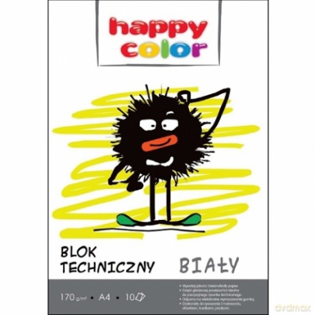 Blok techniczny biały A4 170g Happy Color pakiet 20 sztuk