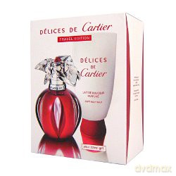 Cartier Delices de Cartier Zestaw - woda toaletowa 50ml spray + mleczko do ciała 100ml (02200) [PERFUMY]