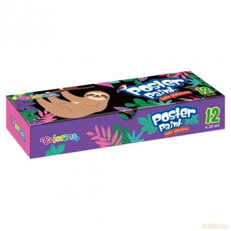 Farby plakatowe Colorino Wildkid 12 kolorów 20 ml