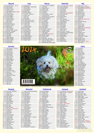 Kalendarz 2024 Listkowy KL ścienny [KALENDARZ]