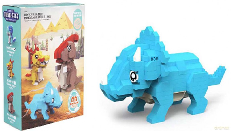 Klocki dinozaury Triceratops niebieski 269 elementów [KLOCKI]