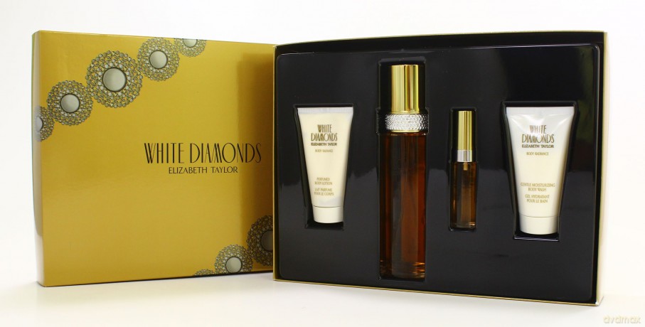 Elizabeth Taylor White Diamonds Zestaw dla Kobiety - Woda Toaletowa 100ml spray + Balsam do Ciała 50ml + Żel pod Prysznic 50ml + Woda Toaletowa 10ml spray [PERFUMY]