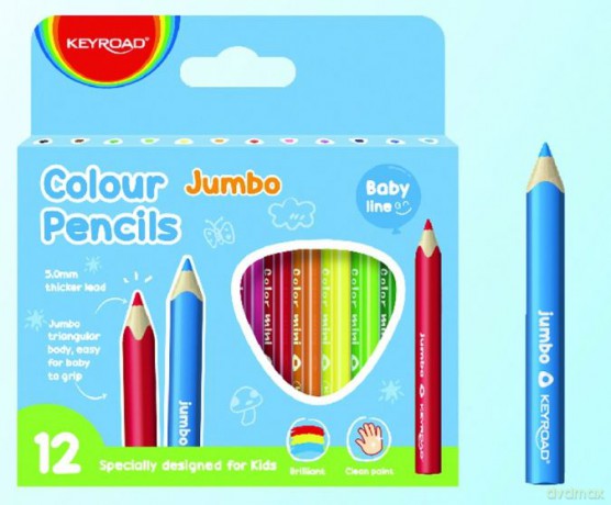 Kredki ołówkowe Jumbo KEYROAD junior 12 kolorów