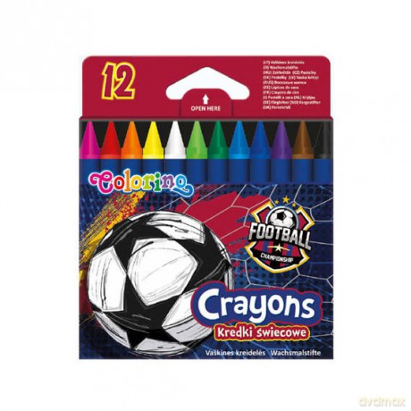 Kredki świecowe Colorino Football 12 kolorów