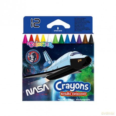 Kredki świecowe Colorino Nasa 12 kolorów