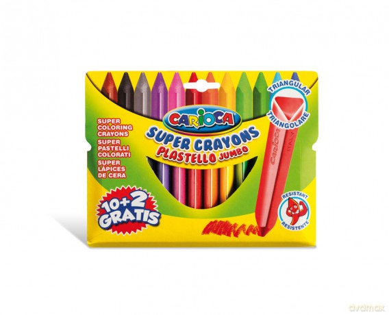 Kredki świecowe Jumbo plastello Carioca12 kolorów 42671