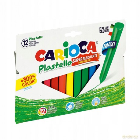 Kredki świecowe Jumbo plastello Carioca12 kolorów 42671