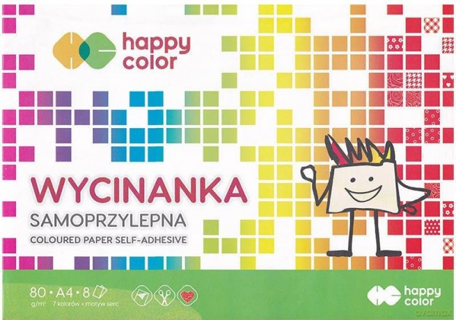 Papier kolorowy A4 samoprzylepny Happy Color pakiet 10 sztuk