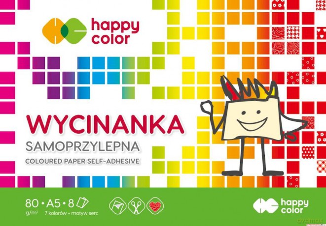 Papier kolorowy A5 samoprzylepny Happy Color pakiet 10 sztuk