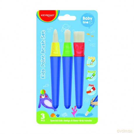 Pędzle KEYROAD blister mix 3sztuki