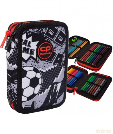 Piórnik 2-komorowy Coolpack Jumper 2 grey ball