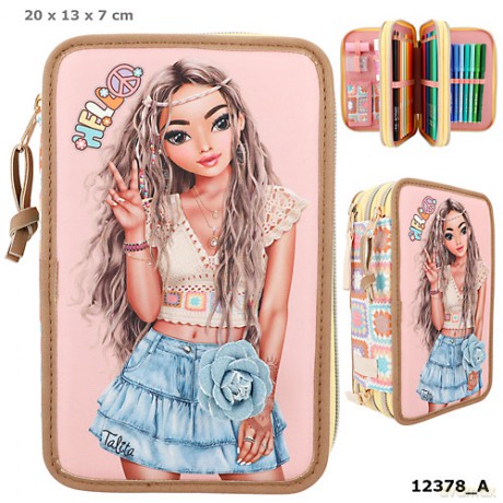 Piórnik 3-komorowy z wyposażeniem HIPPIE HEART Top Model 12378A
