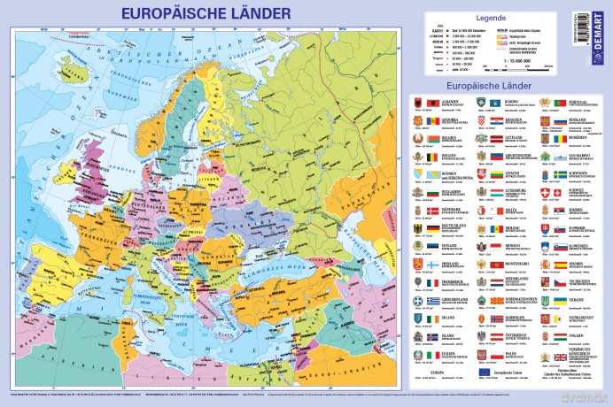 Podkładka na biurko Mapa Europy polityczna wer. niemiecka
