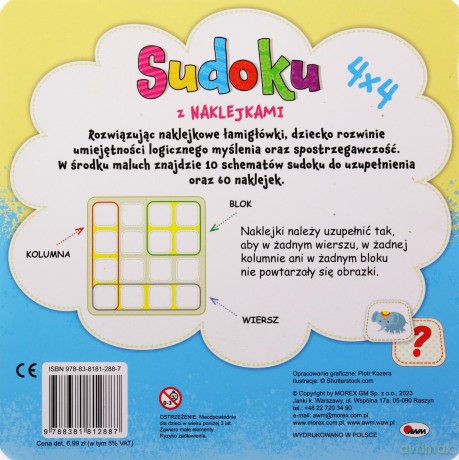 Sudoku z naklejkami 2 [KSIĄŻKA]