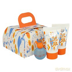 Moschino I Love Love Zestaw - woda toaletowa 4,9ml bez sprayu + balsam do ciała 25ml + żel pod prysznic 25ml (80069) [PERFUMY]