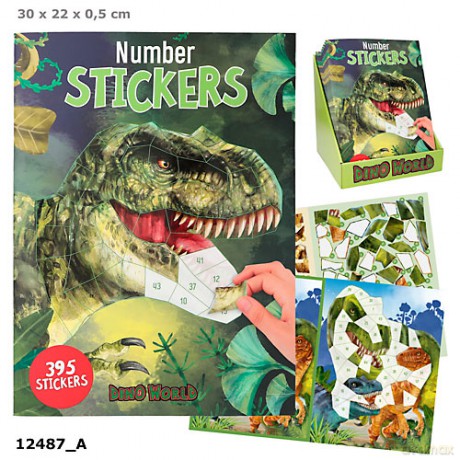Zestaw z naklejkami Number Stickers Dino World 12487A